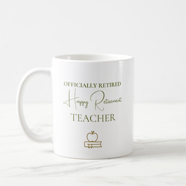 Caneca De Café Presente de Aposentadoria de Professor Oficialment (Esquerda)