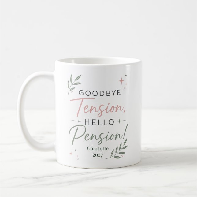 Caneca De Café Presente de Aposentadoria Engraçado Personalizado  (Esquerda)