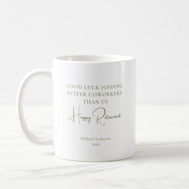 Caneca De Café Presente de Aposentadoria: Melhores Colegas de Tra (Esquerda)