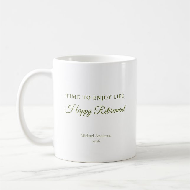 Caneca De Café Presente de Aposentadoria para Aproveitar a Vida (Esquerda)