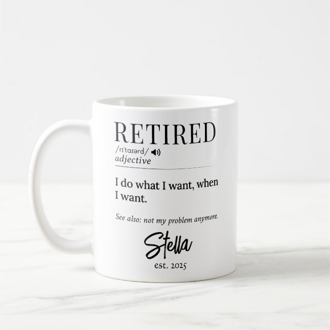 Caneca De Café Presente de aposentadoria personalizado - Definiçã (Esquerda)
