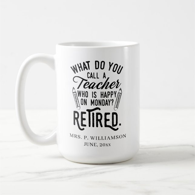 Caneca De Café Presente de Aposentadoria Personalizado para Ex-Di (Esquerda)