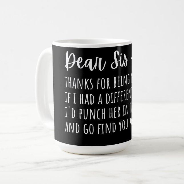 Caneca De Café Presente De Apreciação Para Irmãs. (Frente Esquerda)