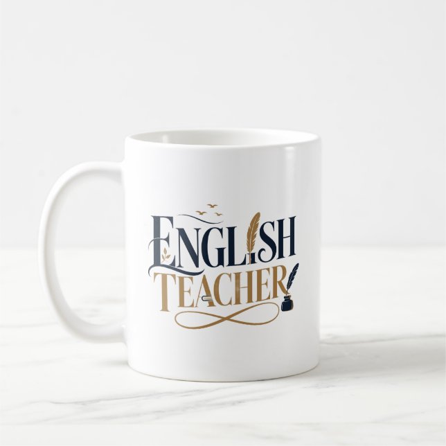 Caneca De Café Presente de Apreciação para Professor de Inglês (Esquerda)