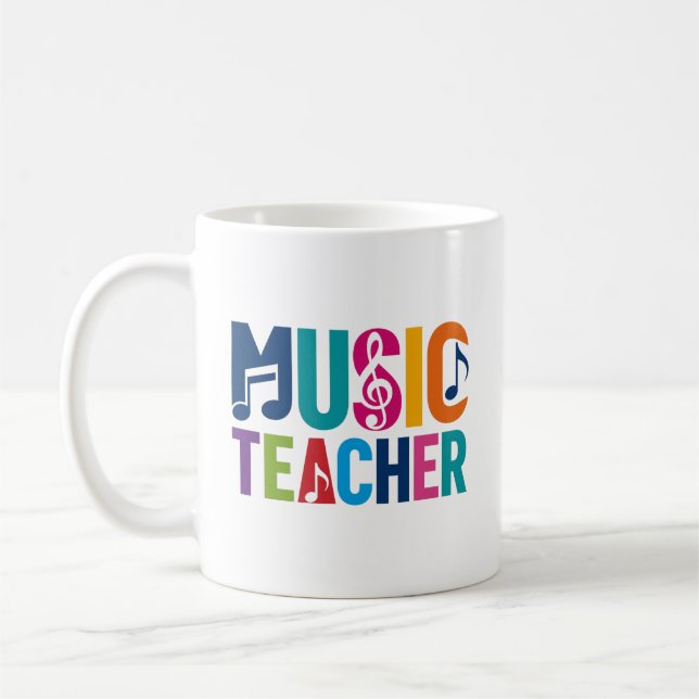 Caneca De Café Presente de Apreciação para Professor de Música (Esquerda)