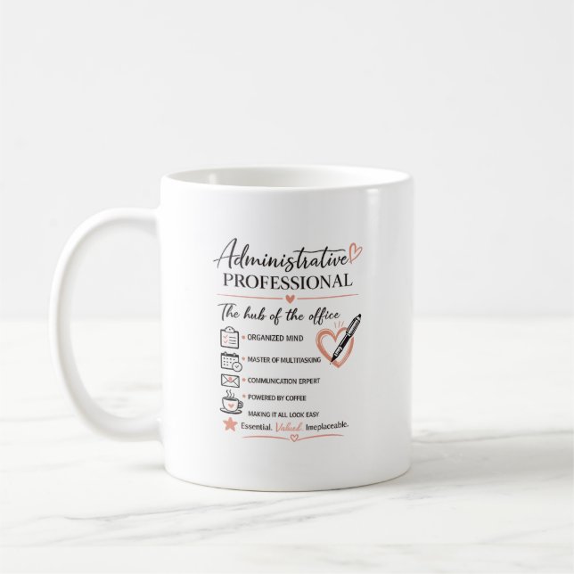 Caneca De Café Presente de Apreciação para Profissional Administr (Esquerda)