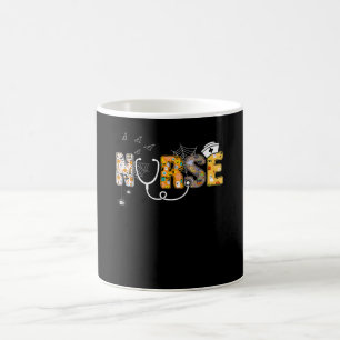 Caneca De Café Presente de aranha Enfermeira De Halloween Com A