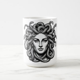 Caneca De Café Presente de Arte Mitologia Medusa Gorgona Cobra Ca