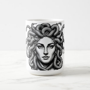 Caneca De Café Presente de Arte Mitologia Medusa Gorgona Cobra Ca