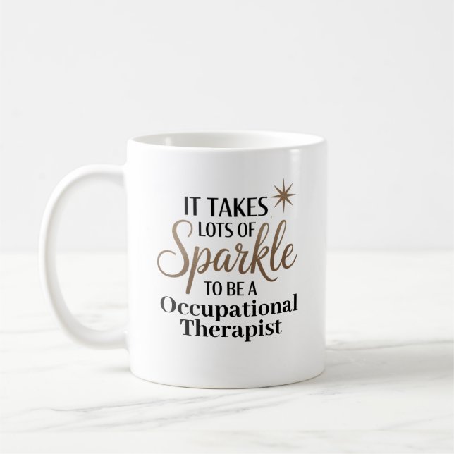 Caneca De Café Presente de aspas Sparkle para terapia ocupacional (Esquerda)