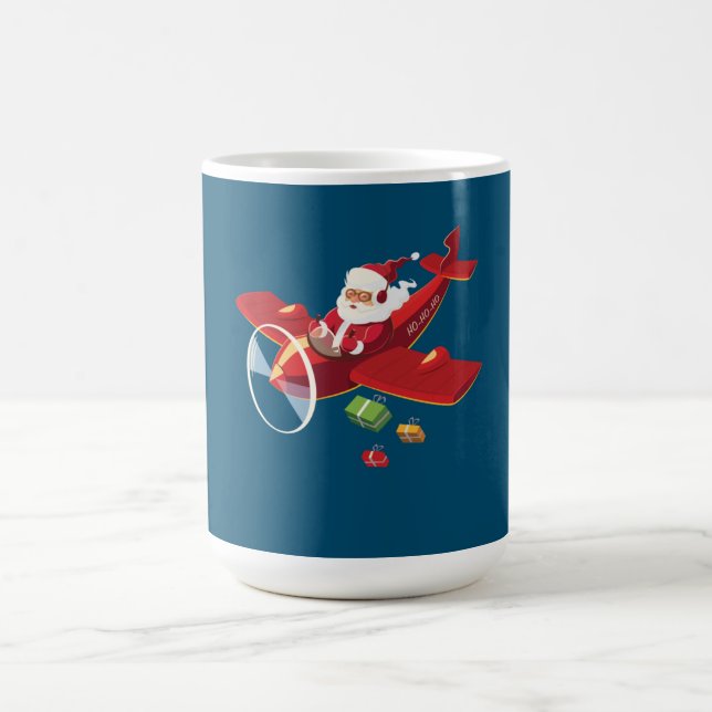 Caneca De Café Presente de Avião Voador do Piloto Papai Noel de N (Centro)