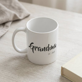 Caneca De Café Presente de Avó Estabelecida com Roteiro Preto e B