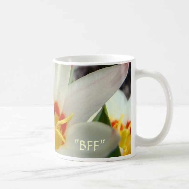 Caneca de café presente de BFF FLORES DE TULIPA Ca (Direita)