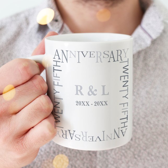 Caneca De Café Presente de Bodas de Prata de 25 anos (Criador carregado)