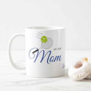 Caneca De Café Presente de Bola de Raquete de Tênis Est. Mãe Fofa