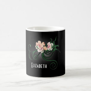 Caneca De Café Presente de Bridesmaid Personalizada de Flor Rosa