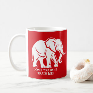 Caneca De Café Presente de Brincadeira Elefante Branco