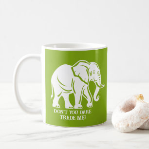 Caneca De Café Presente de Brincadeira Elefante Branco