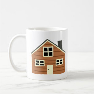 Caneca De Café Presente de Cabana de Madeira Marrom Rústica