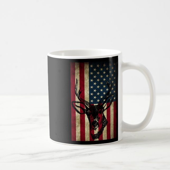 Caneca De Café Presente de caça a veados Patriótico da Bandeira e (Direita)
