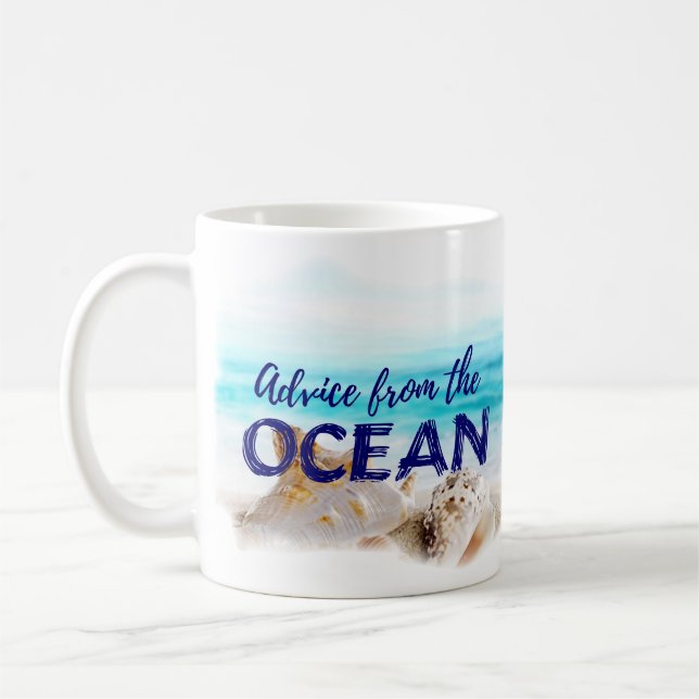 Caneca De Café Presente de café da praia náutica/Conselho Oceânic (Esquerda)