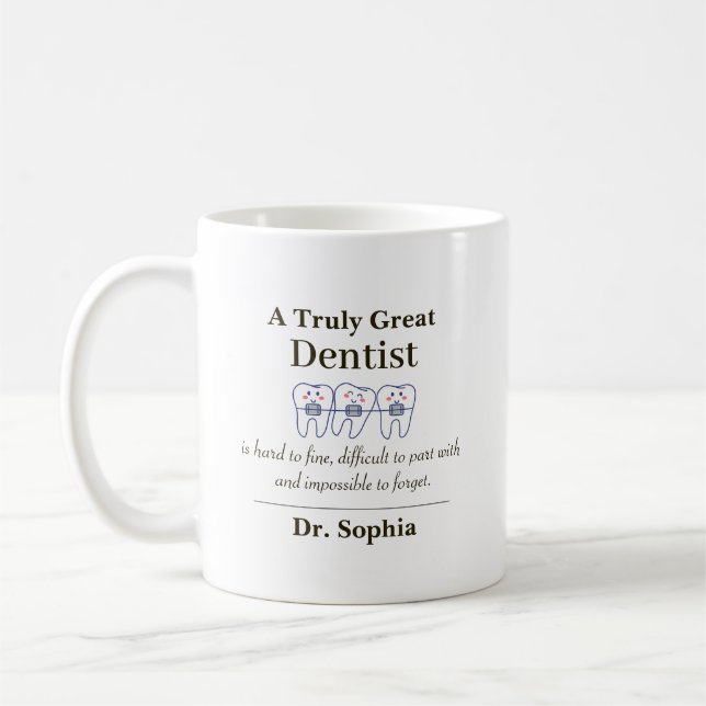 Caneca De Café Presente de Café de Agradecimento ao Grande Dentis (Esquerda)