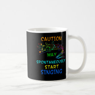 Caneca De Café Presente de Camiseta de Amante de Música Cantada -