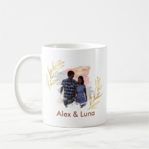 Caneca De Café Presente de Casal Elegante Amor Simples Romântico