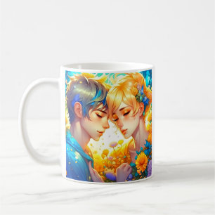 Caneca De Café Presente de Casal Romântico   Anime Personalizado