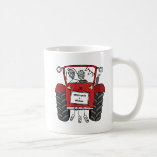 Caneca De Café Presente de Casamento do País do Trator Vermelho P