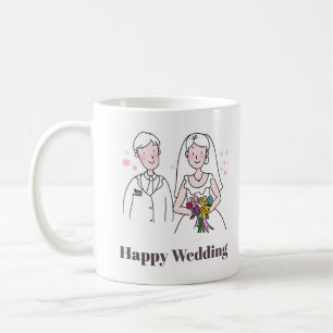 Caneca De Café Presente de Casamento Doce Minimalista