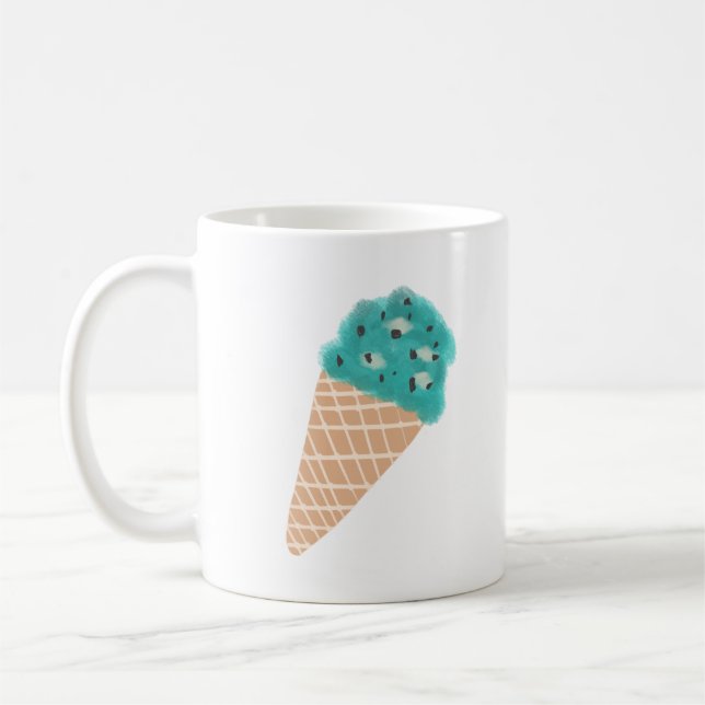 Caneca De Café Presente de Casquinha de Sorvete de Chocolate com  (Esquerda)