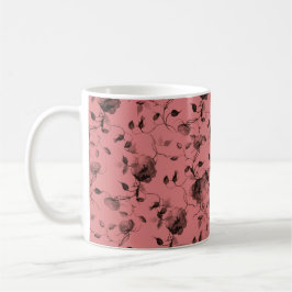 Caneca De Café Presente de Cerâmica Floral Elegante