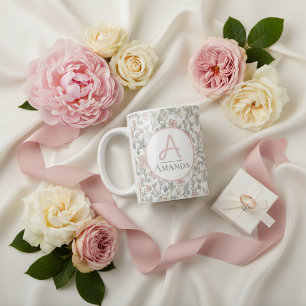Caneca De Café Presente de Chá de Bebê Vintage Pastel Flores