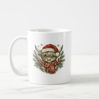 Caneca De Café Presente de Chapéu de Papai Noel de Vaca das Terra