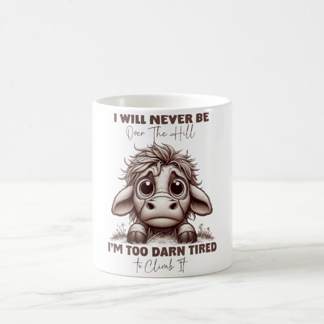 Caneca De Café Presente de Citação de Vaca Eu Nunca Estarei Além  (Centro)