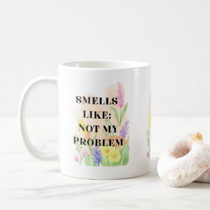 Caneca De Café Presente de Citação Engraçada “Cheira a Não É Meu