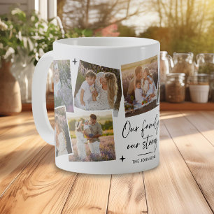 Caneca De Café Presente de Colagem de Fotos da Família 'Nossa His
