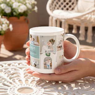Caneca De Café Presente de Colagem de Fotos da Mama Moderna e Bon