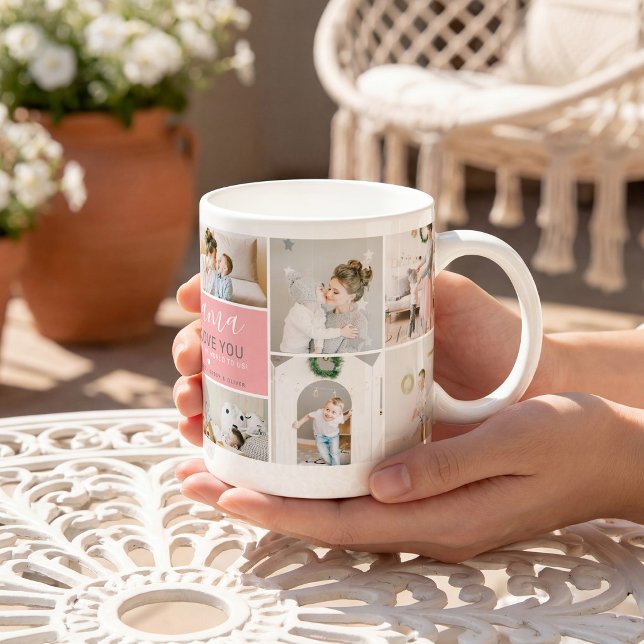 Caneca De Café Presente de Colagem de Fotos da Mama Moderna e Fof (Criador carregado)