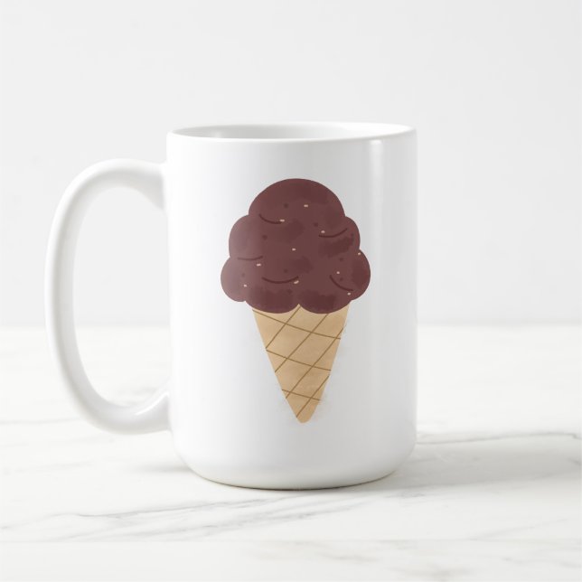 Caneca De Café Presente de Cone de Sorvete de Chocolate para Aman (Esquerda)