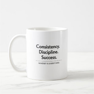 Caneca De Café Presente de Consistência Disciplina Sucesso