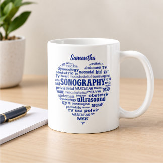 Caneca De Café Presente de Coração Azul da Especialidade de Sonog