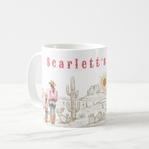 Caneca De Café Presente de CowGirls Mãe e Filha 11oz