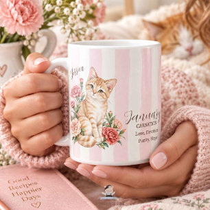 Caneca De Café Presente de Dama de Honra Gato Cravo Flor de Nasci