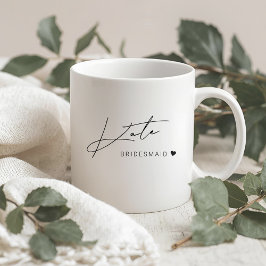 Caneca De Café Presente de Dama de Honra Minimalista Moderna
