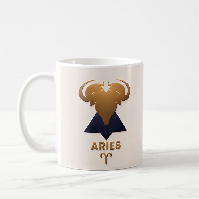 Caneca De Café Presente de Decoração do Zodíaco de Áries Astrolog (Esquerda)