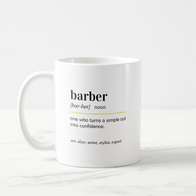 Caneca De Café Presente de Definição de Barbeiro Engraçado (Esquerda)