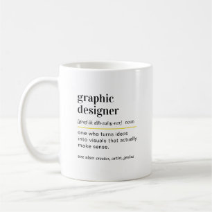 Caneca De Café Presente de definição de designer gráfico engraçad