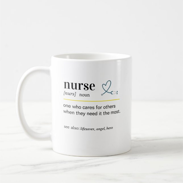 Caneca De Café Presente de Definição de Enfermeira Engraçada (Esquerda)